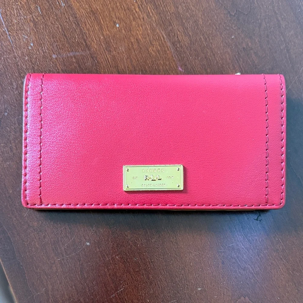 Red Ralph Lauren Leather Wallet - Picture 1 of 5